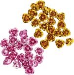 480PCS Alloy Rose Spacer Beads | 6MM 3D Metal Flower Charms (12 Colors) - Image 2