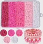 4000PCS 6MM Pink Polymer Clay Beads | Round Beads for DIY Bracelets Jewelry Making Crafts - Image 2