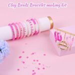 3500PCS Pink Clay Beads Bracelet Making Kit | Round Beads for DIY Jewelry Crafts - Image 3