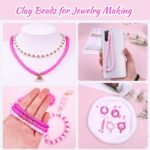 3500PCS Pink Clay Beads Bracelet Making Kit | Round Beads for DIY Jewelry Crafts - Image 5