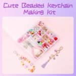 552-Piece DIY Keychain Making Kit | Alphabet Beads, Charms, Storage Box - Image 5