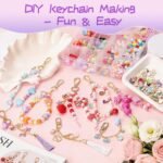 552-Piece DIY Keychain Making Kit | Alphabet Beads, Charms, Storage Box - Image 4