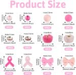 48pcs Pink Bow Silicone Beads | Mink Fur Style European Spacer Beads for DIY Crafts - Image 3