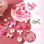 48pcs Pink Bow Silicone Beads | Mink Fur Style European Spacer Beads for DIY Crafts - Image 5