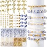 681PCS Blue Ceramic Bead Kit | Bow, Pearl, Letter Beads for DIY Jewelry Making - Image 5