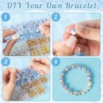 681PCS Blue Ceramic Bead Kit | Bow, Pearl, Letter Beads for DIY Jewelry Making - Image 2