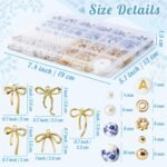 681PCS Blue Ceramic Bead Kit | Bow, Pearl, Letter Beads for DIY Jewelry Making - Image 3