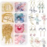 10 Pairs Organza Butterfly Dangle Earrings | Crystal Beads Boho DIY Jewelry Kit - Image 2