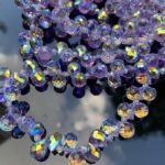 90PCS 8MM Purple Teardrop Crystal Glass Beads | DIY Jewelry Suncatchers - Image 2