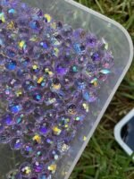 90PCS 8MM Purple Teardrop Crystal Glass Beads | DIY Jewelry Suncatchers