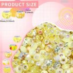 60pcs Yellow Large Hole Beads | European Lampwork Spacer Beads for DIY Jewelry, Pens, Charms - Image 2