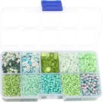 10 Color Green Glass Seed Beads & Sequins | DIY Jewelry Crafts - Image 3
