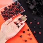 100PCS 10MM Red Black Rhinestone Beads | Sparkling Crystal Beads for DIY Bracelets Jewelry Crafts