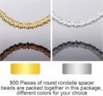 800PCS 6MM Gold Silver Rondelle Spacer Beads | DIY Jewelry Making - Image 6