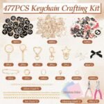 477-Piece Lip Gloss Keychain Making Kit | Alphabet Charms, Hooks, Pliers (DIY Craft Set) - Image 2