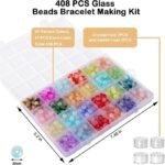 408PCS 8MM Glass Beads | 24 Colors for DIY Jewelry Making (Round Crystal Beads) - Image 4