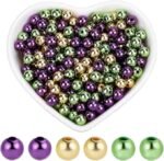 1500pcs Mardi Gras Beads | Purple Green Gold Round Spacer Beads (3 Styles) - Image 2