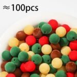 100PCS 16MM Faux Fur Pom Pom Beads | Christmas DIY Jewelry Crafts - Image 4