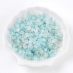 Pale Turquoise Frosted Flower Acrylic Beads | Gold Foil Accents (1086PCS)