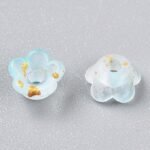 Pale Turquoise Frosted Flower Acrylic Beads | Gold Foil Accents (1086PCS) - Image 3