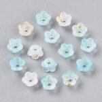 Pale Turquoise Frosted Flower Acrylic Beads | Gold Foil Accents (1086PCS) - Image 2