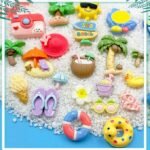 40PCS Summer Resin Charms | Hawaii Beach Ocean Flamingo Plumeria Coconut Cabochons DIY Crafts - Image 3