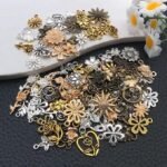100PCS Mixed Metal Flower Charms | DIY Jewelry Making, Crafts, Keychains