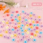 100PCS Flatback Resin Flower Charms | Hawaiian Plumeria Flower Cabochons for DIY Jewelry Crafts Decor - Image 4