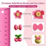 100PCS Shimmery Pink Resin Charms | Flatback Kawaii Embellishments for Slime Jewelry Phone Cases Crafts - Image 3