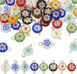 Lampwork Glass Floral Charms | Colorful Dangle Connectors for DIY Jewelry Making - Image 2