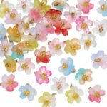 40PCS Mini 3D Lampwork Flower Charms | Cherry Blossom Glass Beads for DIY Jewelry - Image 3