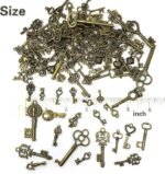 125PCS Vintage Skeleton Key Charms | Antique Bronze Brass Pendants for DIY Jewelry Crafts - Image 3
