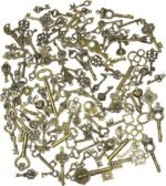 125PCS Vintage Skeleton Key Charms | Antique Bronze Brass Pendants for DIY Jewelry Crafts
