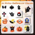 60PCS Halloween Flatback Resin Charms | Spooky Cabochon Embellishments for Slime Phone Cases DIY Crafts - Image 3