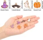 34PCS Halloween Charms | Pumpkin, Bat, Ghost, Witch Hat (Metal Alloy) - Image 4