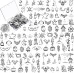 104PCS Antique Silver Halloween Charms | Spooky Jewelry Charms for DIY Bracelets Necklaces Earrings Crafts - Image 3