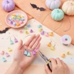 120PCS Mini Halloween Ghost Charms | Pastel Resin Beads 6 Colors for DIY Jewelry Crafts - Image 2