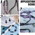 458PCS Gothic Skull Bead Kit | Rose Cross Charms, Lava Rock, Turquoise (DIY Jewelry) - Image 4