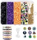 4000PCS Halloween Polymer Clay Bead Kit | Orange, Black, Purple DIY Bracelets (4000 Pieces) - Image 2