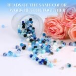 Blue Glass Bead Bracelet Making Kit | Charms, Crystal String, Spacer Beads (DIY Jewelry Supplies) - Image 3