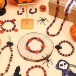 500pcs 8MM Halloween Striped Beads | Black Orange DIY Jewelry Making - Image 2