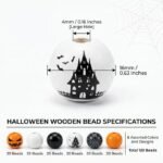 120PCS 16MM Halloween Wooden Beads | Large Hole Round Wood Beads for DIY Jewelry Crafts - Image 3