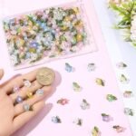 160PCS Flower Pearl Charms | 8 Colors Floral Leaf Beads for DIY Jewelry (Spring Bloom)