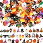 40PCS Halloween Resin Charms | Pumpkin Witch Hat Spooky Flatback Embellishments for DIY Crafts - Image 2