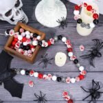 130PCS 16MM Halloween Wood Beads | Bloody, Spider Web, Trick or Treat (Red, Black, White) - Image 2