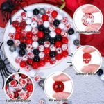 130PCS 16MM Halloween Wood Beads | Bloody, Spider Web, Trick or Treat (Red, Black, White) - Image 3