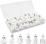 42PCS Halloween Ghost Resin Charms | 3D Mini Pendants for DIY Bracelets Necklaces Earrings Crafts