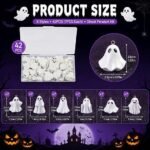 42PCS Halloween Ghost Resin Charms | 3D Mini Pendants for DIY Bracelets Necklaces Earrings Crafts - Image 2