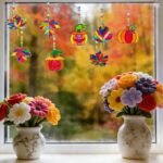 30 Sets Fall Leaf Pumpkin Suncatcher Craft Kits | Halloween Autumn DIY Window Art Crafts
