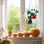 Halloween Ghost Cat Suncatcher | Acrylic Window Hanging Ornament (Plant Decor) - Image 3